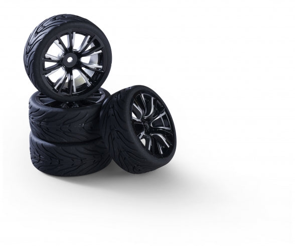 1:10 wheel set (4) M-Design sil./bl.26mm