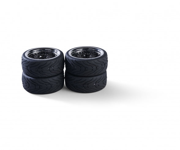 1:10 wheel set(4) classic design bl.chr