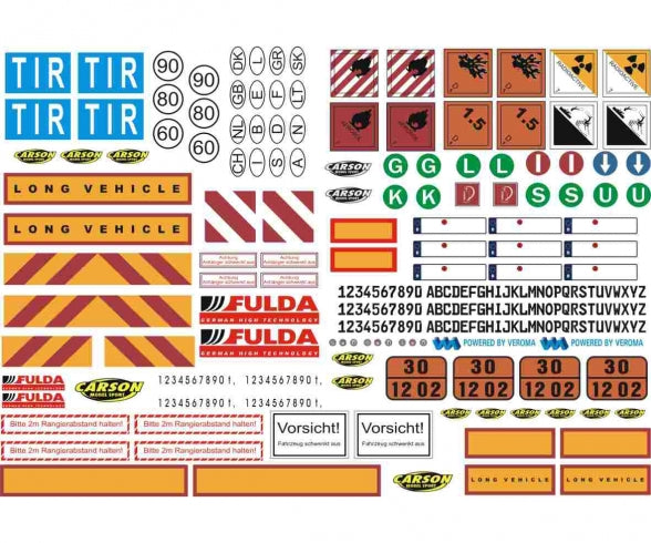 Carson - 1:14 Sticker-Sheet Truck Caution-Signs
