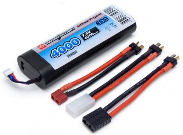 LiPo 7,4V 4000mAh 40C Vapex m. Tamiya, Traxxas & Deans stik!