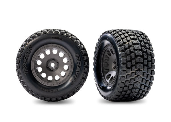 TRAXXAS 10775-GRAY Tires & Wheels Gravix / Mini XRT Gray Rear (2)