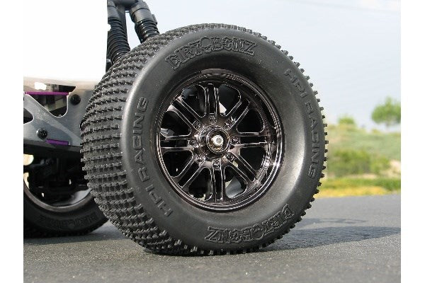 8 Spoke Wheel Black Chrome (83X56Mm/2Pcs)