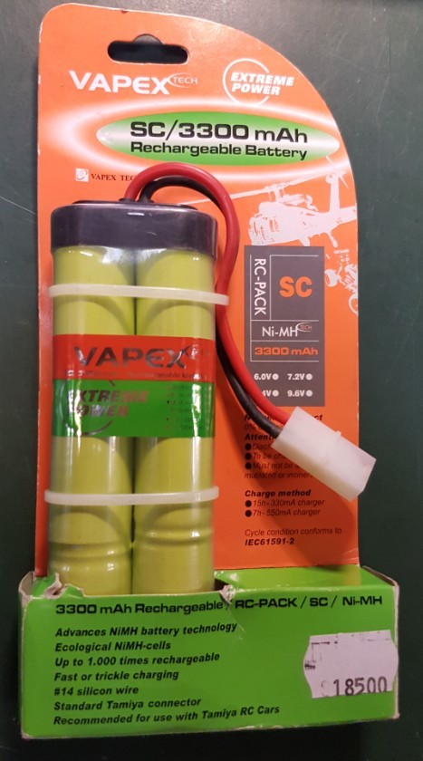 Vapex 3300mAh 7,2v - Tamiya stik - batteri