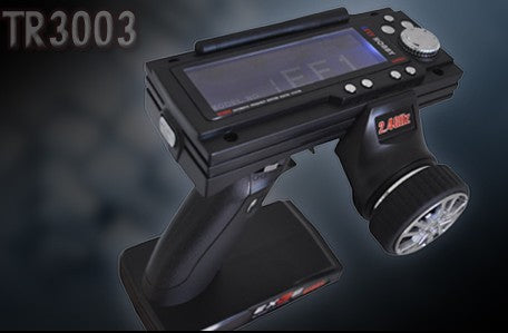 Efly TR3003 - 3 kanalers - 2,4Ghz fjernbetjening + 2 x modtager - LED display - tilbud!