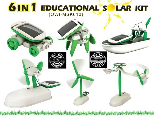 Kæmpe-hit Robotkit med sol-celler - saml selv 6 modeller