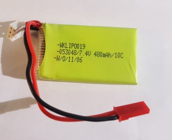 Lille LiPo batteri på 7,4 V - 480mAh 10c - JST stik