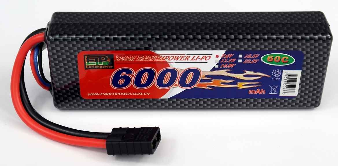 LiPo 7,4v 6000mah 60C HARD BOX Traxxas stik