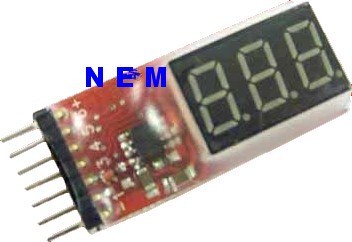 Portable Digital Battery Meter måler op til 1 til 6s