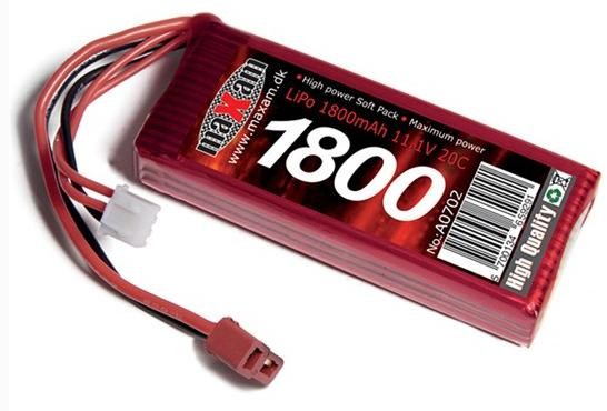 LiPo 11,1V 1800mAh 20c Deans stik / T-plug
