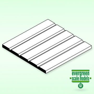 Evergreen 14060 - V-groove Sheet 1x300x600mm 1.5 spaceing