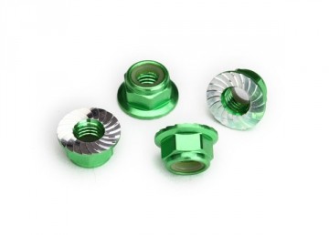 Traxxas 8447G Lock Nut Flanged M5 Alu Green (4)