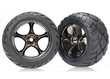 Traxxas 2478A Tires & Wheels Anaconda/Tracer Black Chrome 2.2" Rear (2)