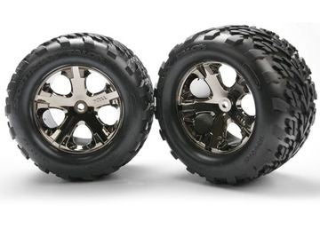 Traxxas 3668A Tires & Wheels Talon/All-Star Black Chrome 2.8" TSM (2)