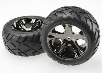 Traxxas 3773A Tires & Wheels Anaconda/AllStar Black Chrome 2,8" Rear (2)
