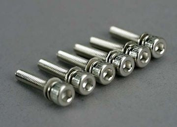 Traxxas 5142 Screws M3x15mm Cap-head Hex Socket w/ Lock Washer (6)