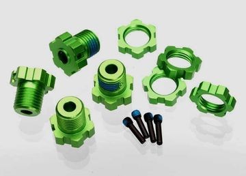 Traxxas 5353G Wheel Hub & Nuts 17mm Aluminium Green (4)