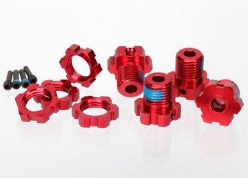 Traxxas 5353R Wheel Hub & Nuts 17mm Aluminium Red (4)