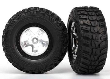 Traxxas 5880X Tires & Wheels Kumho/SCT Satin Chrome 4WD/2WD Rear (2)