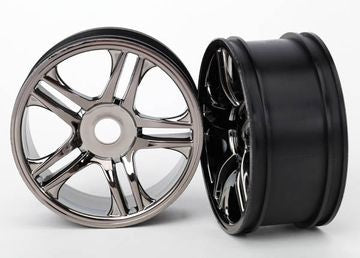 Traxxas 6478 Wheels Split-Spoke Black Chrome Front (2) XO-1