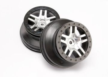 Traxxas 6872 Wheels SCT S-Spoke Chrome-Black 2.2/3.0" 4WD/2WD Rear (2)