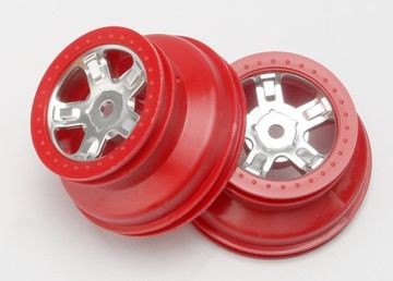 Traxxas 7072A Wheels SCT Chrome-Red Dual Profile 1/16 (2)
