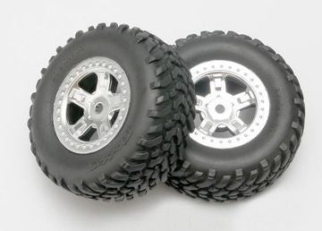 Traxxas 7073 Tires & Wheels SCT/SCT Chrome 1/16 (2)