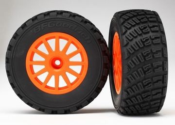 Traxxas 7473A Tires & Wheels BFGoodrich/Orange Rally 1/10 TSM (2)