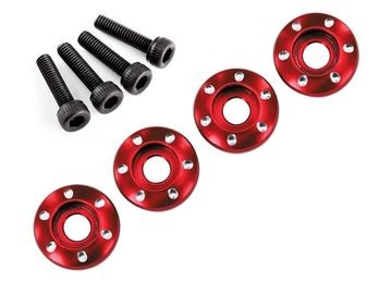 Traxxas 7668R Wheel Screw & Washer Alu Red (4)