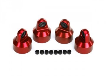 Traxxas 7764R Shock Caps Aluminium Red (for GTX #7761,7861) (4)