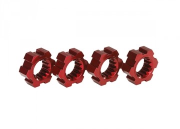 Traxxas 7756R Wheel Hubs Red Aluminium (4) X-Maxx, XRT