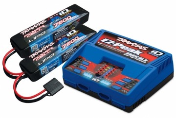 Traxxas 2991GX Charger EZ-Peak Dual 8A and 2 x 2S 7600mAh Li-Po Combo