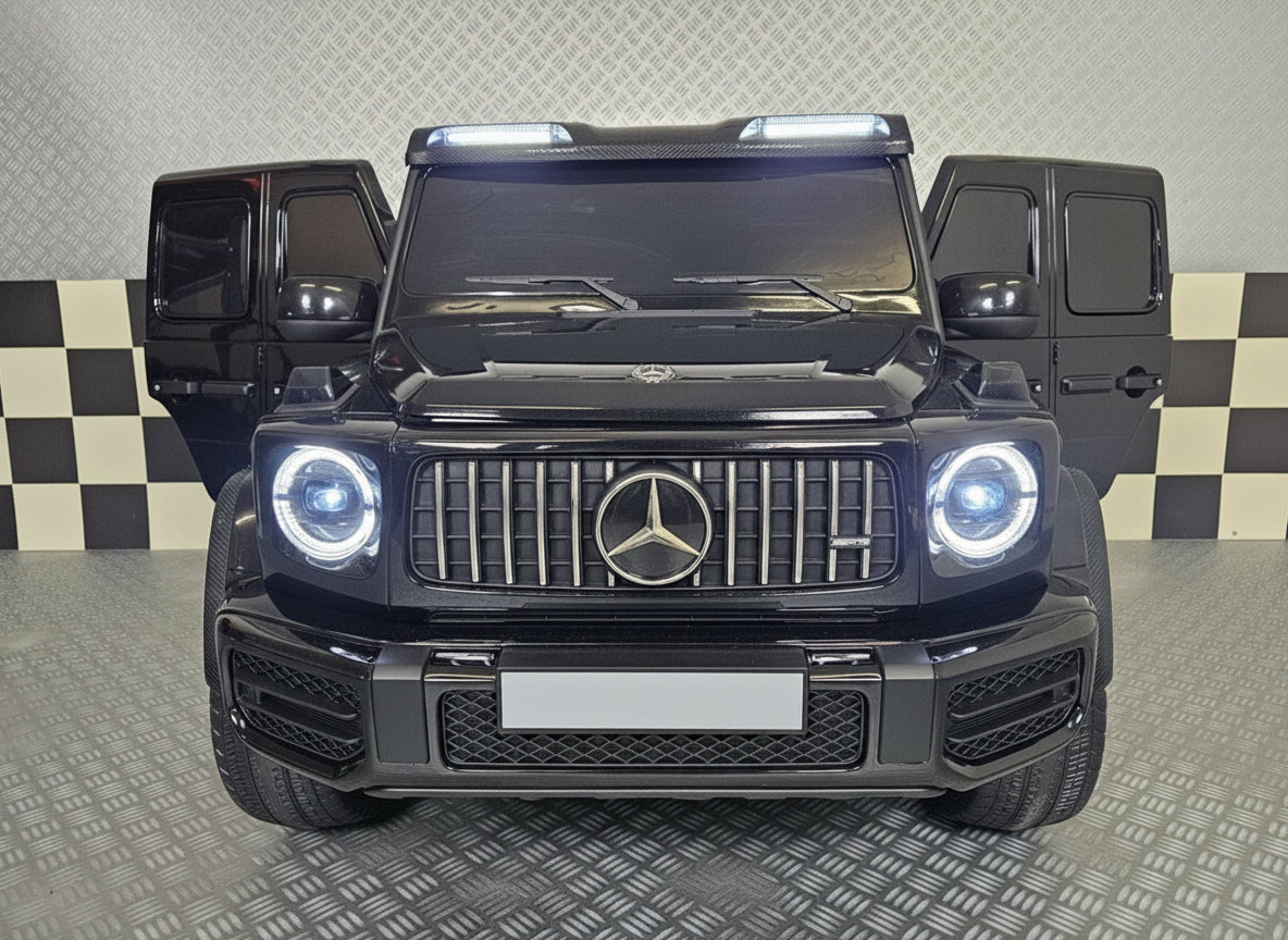 Children's car Mercedes G63 AMG 4×4 24 volt 2 persons metallic black
