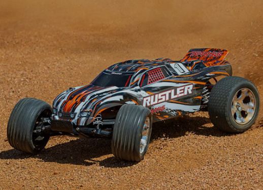 TILBUD - Traxxas Rustler Stadium Truck m. batteri og lader - 50 km/t!