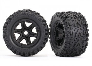 Traxxas 8672 Tires & Wheels Talon EXT/Carbide Black 3.8" (2)