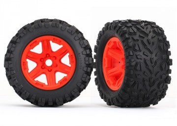 Traxxas 8672A Tires & Wheels Talon EXT/Carbide Orange 3.8" (2)