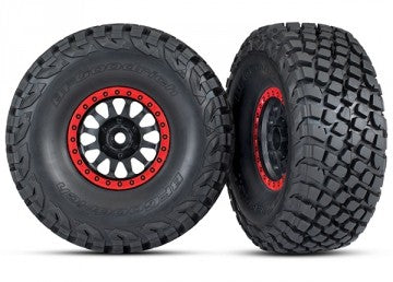 Traxxas 8474 Tires & Wheels Baja KR3/Method Race Black-Red (2) UDR