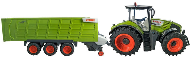 Stor flot fjernstyet Traktor med tippevogn / trailer - Claas Axion 870