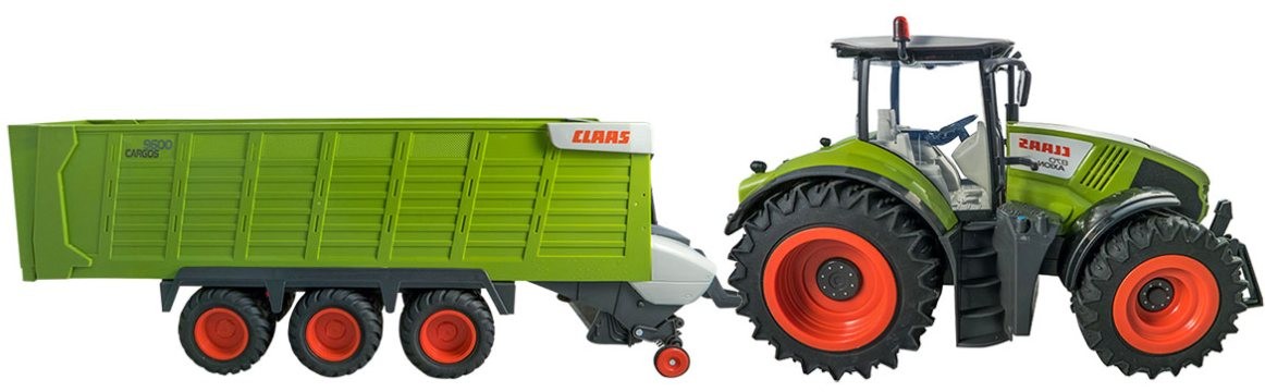 Stor flot fjernstyet Traktor med tippevogn / trailer - Claas Axion 870