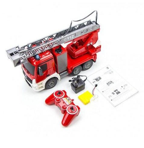 Fjernstyret Mercedes brandbil med vandsprøjte og styrbar stige!