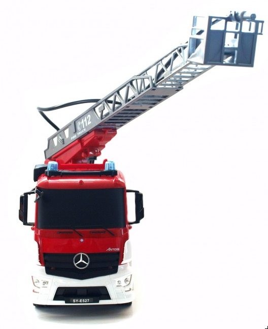 Fjernstyret Mercedes brandbil med vandsprøjte og styrbar stige!