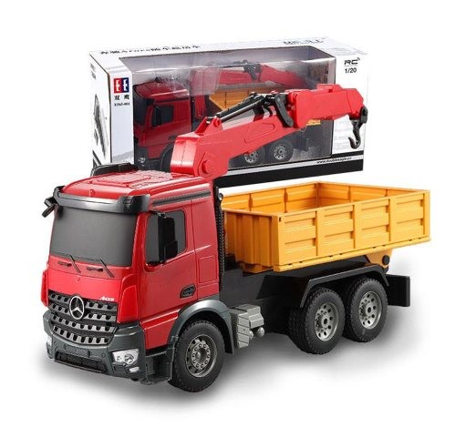 Fjernstyret Mercedes-Benz Arocs kranbil med styrbar kran