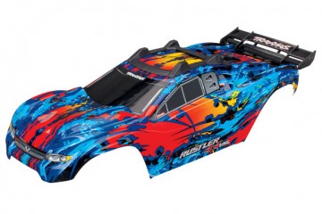 Traxxas 6717R Body Rustler 4x4 Red/Blue Complete Clipless
