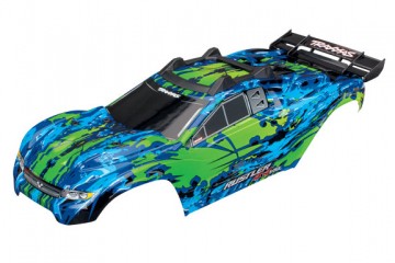 Traxxas 6717G Body Rustler 4x4 Green/Blue Complete Clipless