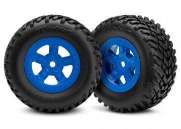 TRAXXAS 7674 Tires& Wheels SCT Blue 1/18 (2)