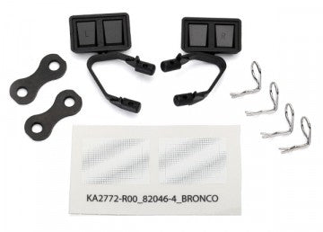 Traxxas 8073 Side Mirrors Set Black Ford Bronco(1979), F-150