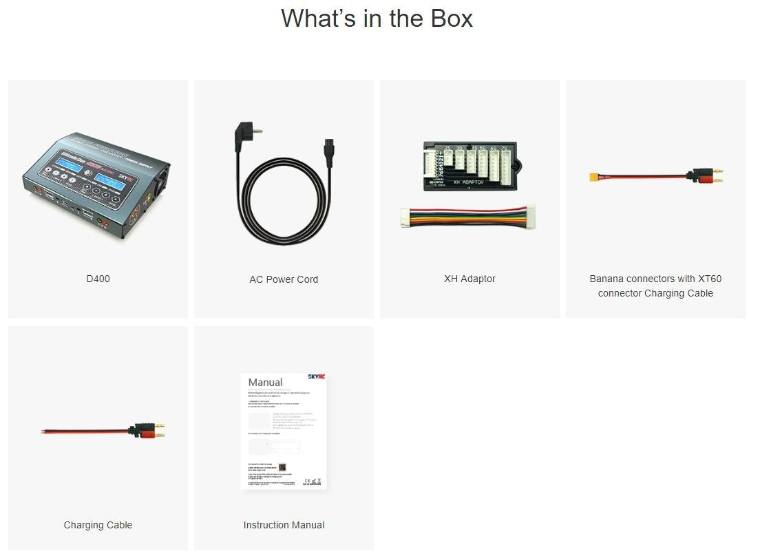SkyRC Ultimate Duo D400, 400W Li-Po Charger 240VAC SK-100123-01 EU