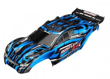 Traxxas 6718X Body Rustler 4x4 Blue Complete Clipless