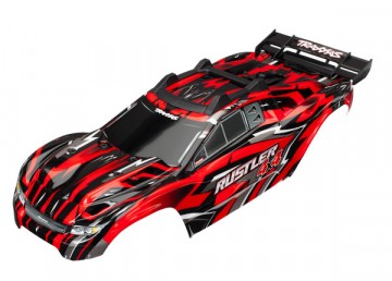 Traxxas 6718 Body Rustler 4x4 Red Complete Clipless