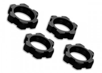 Traxxas 7758A Wheel Nuts Splined 17mm Alu Black (4)