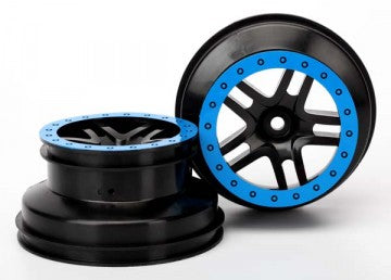 Traxxas 5886A Wheels SCT Split-Spoke Black-Blue 2.2/3.0" 2WD Front (2)